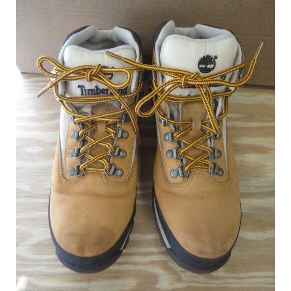 VINTAGE Timberland Boots 9M Wheat Nubuck Euro Hiker Leather Trail Hiking * - Picture 1 of 15